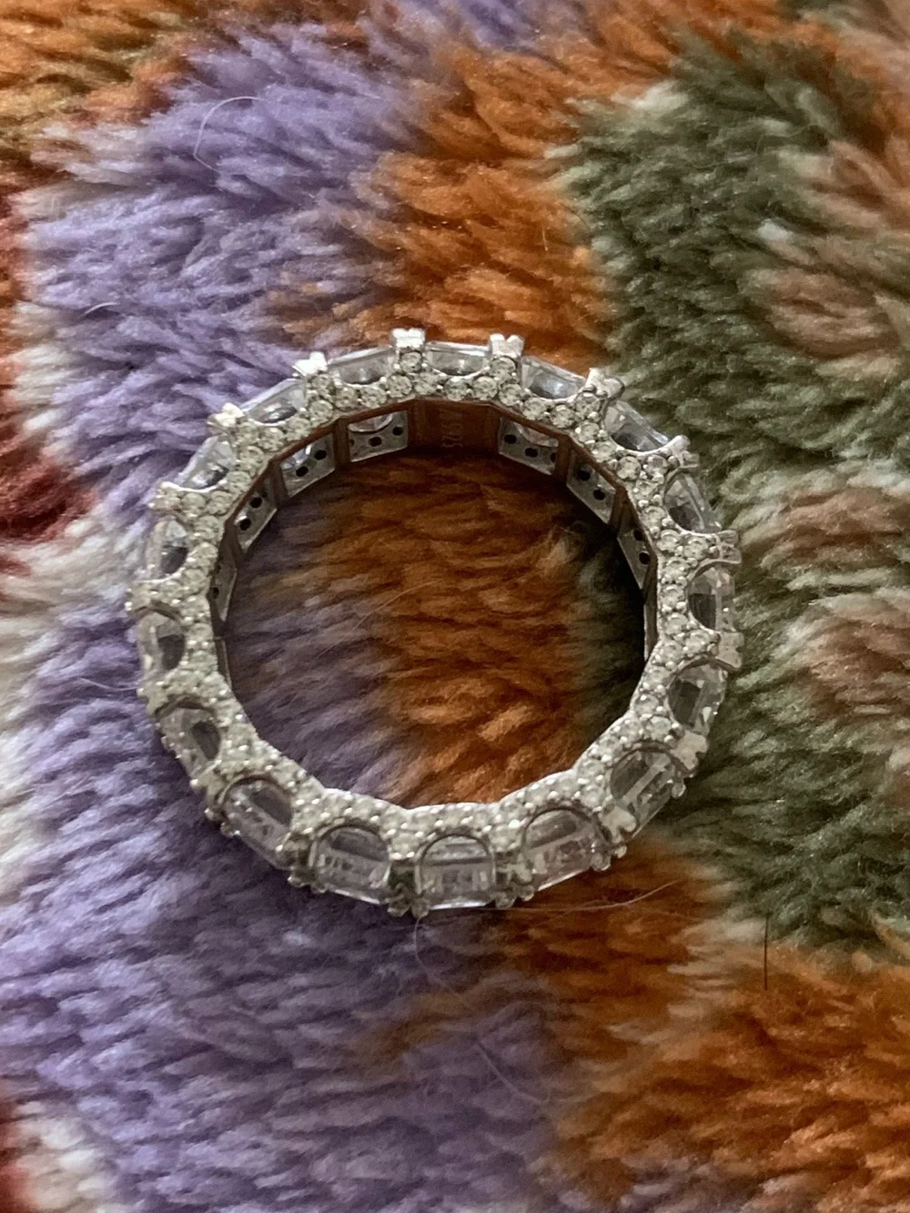 Silver Crystal Eternity Band - Clear Stone Women's Ring
